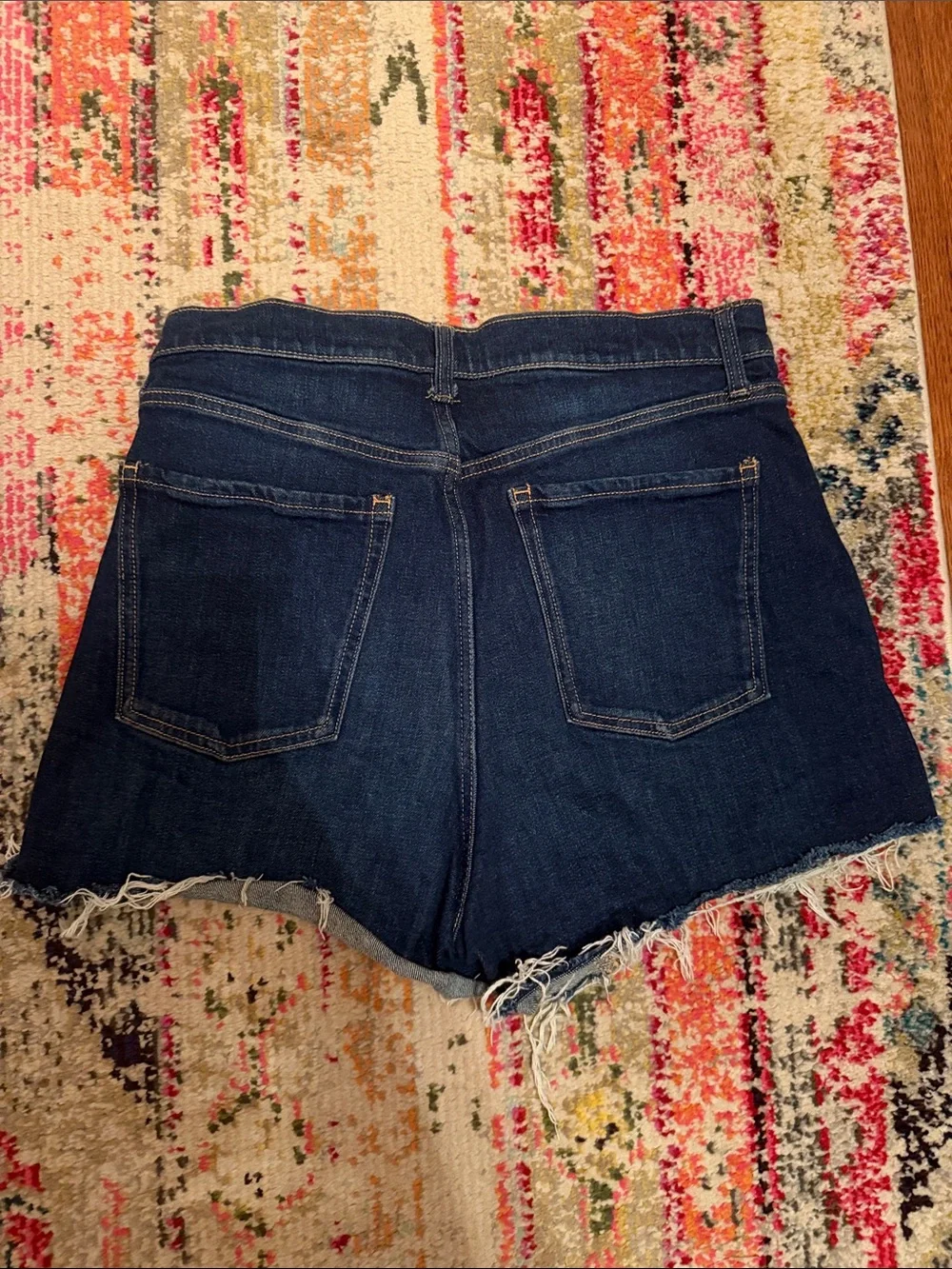 Two Old Navy Sky-Hi A-Line Women's Black and Dark Blue Denim Shorts - Picture 4 of 8